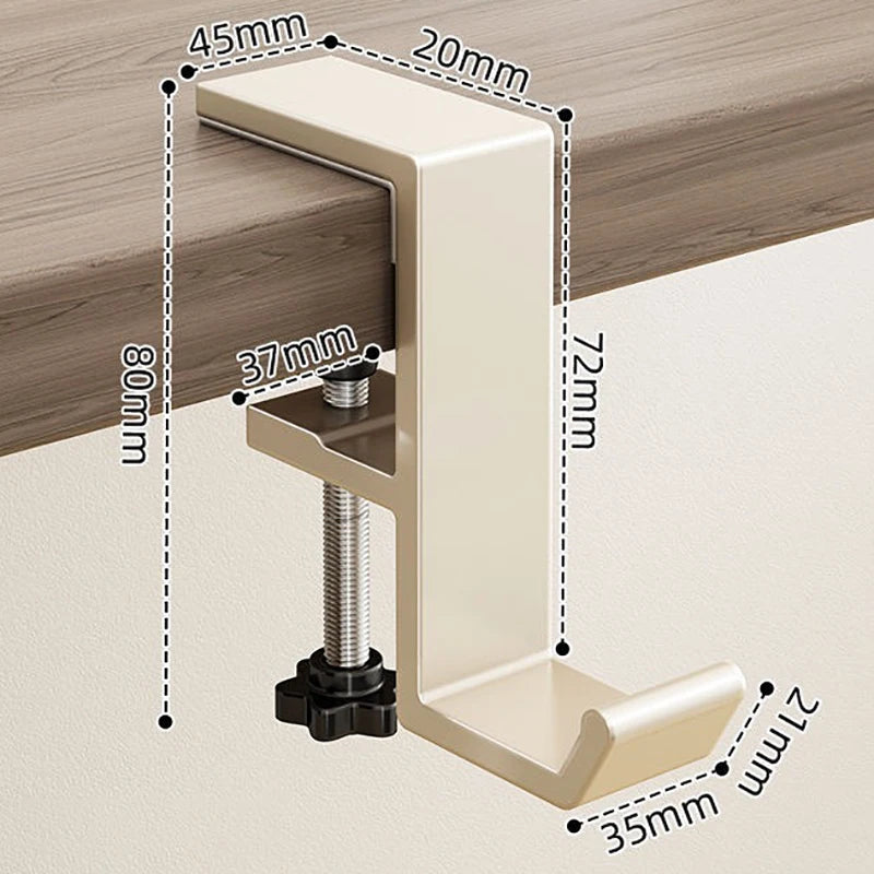 1pcs Punch-free Desk Hook Adjustable Desk Edge Hook Multi - Functional Gaming Headset Hanging Hook Home Office Organizer