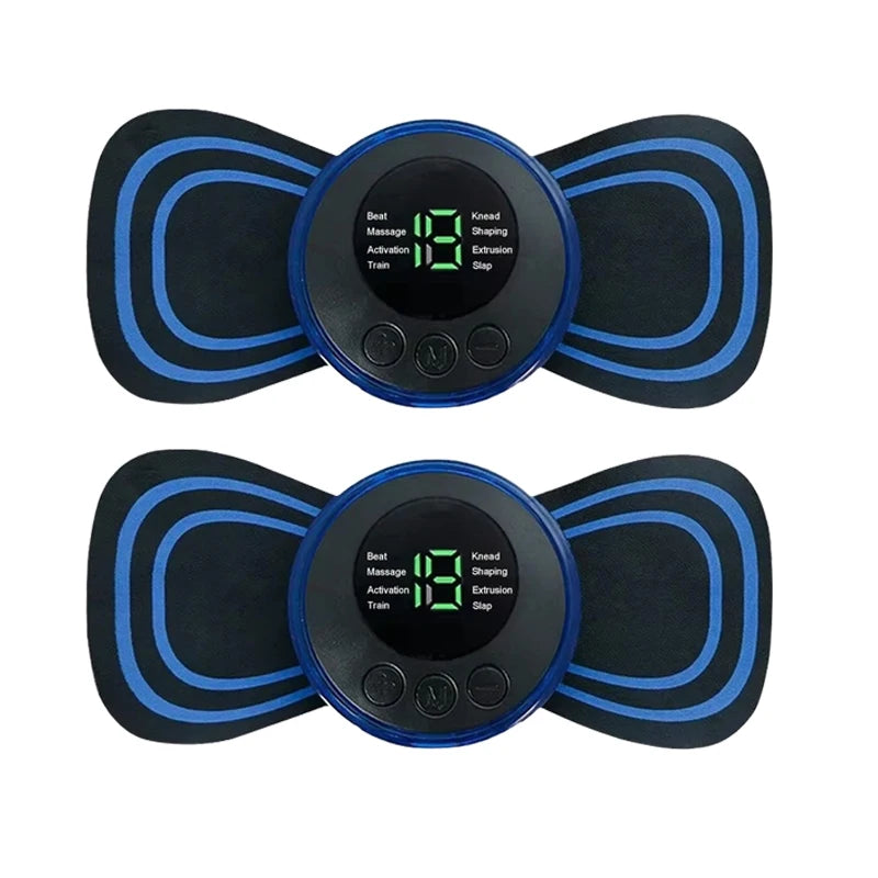 Portable Mini Massage Pad Muscle Pain Relief Micro Current Relieve Fatigue Rechargeable 8 Modes 19 Levels Slim Gel Massage Pad