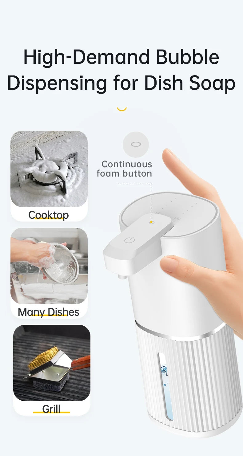 Automatic Soap Dispenser Touchless Foaming Soap Dispenser 380ml USB Rechargeable Electric Foam Soap Dispenser Drip/Foam Optional