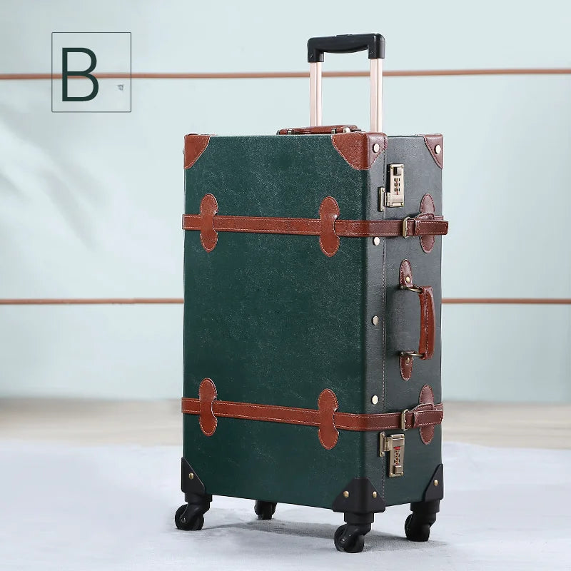 20/22/24''26 inch Luggage set woman Travel Suitcase Set Universal Retro password rolling luggage case middle size luggage