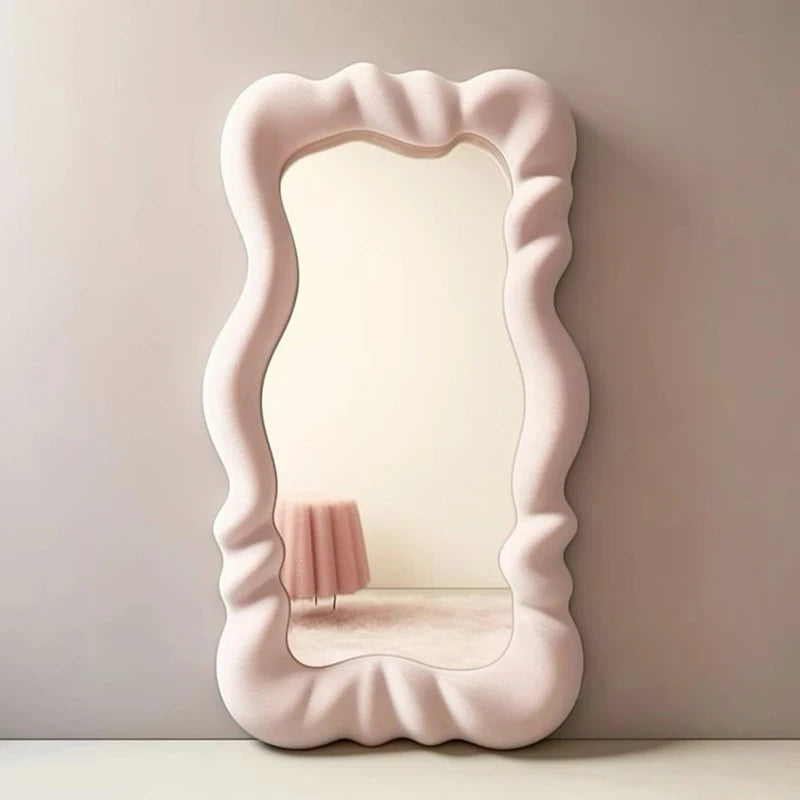 Modern Ornament Mirror Aesthetic Irregular Women Kawaii Design Mirror Standing Dorm Espejos Decorativos Home Accessories