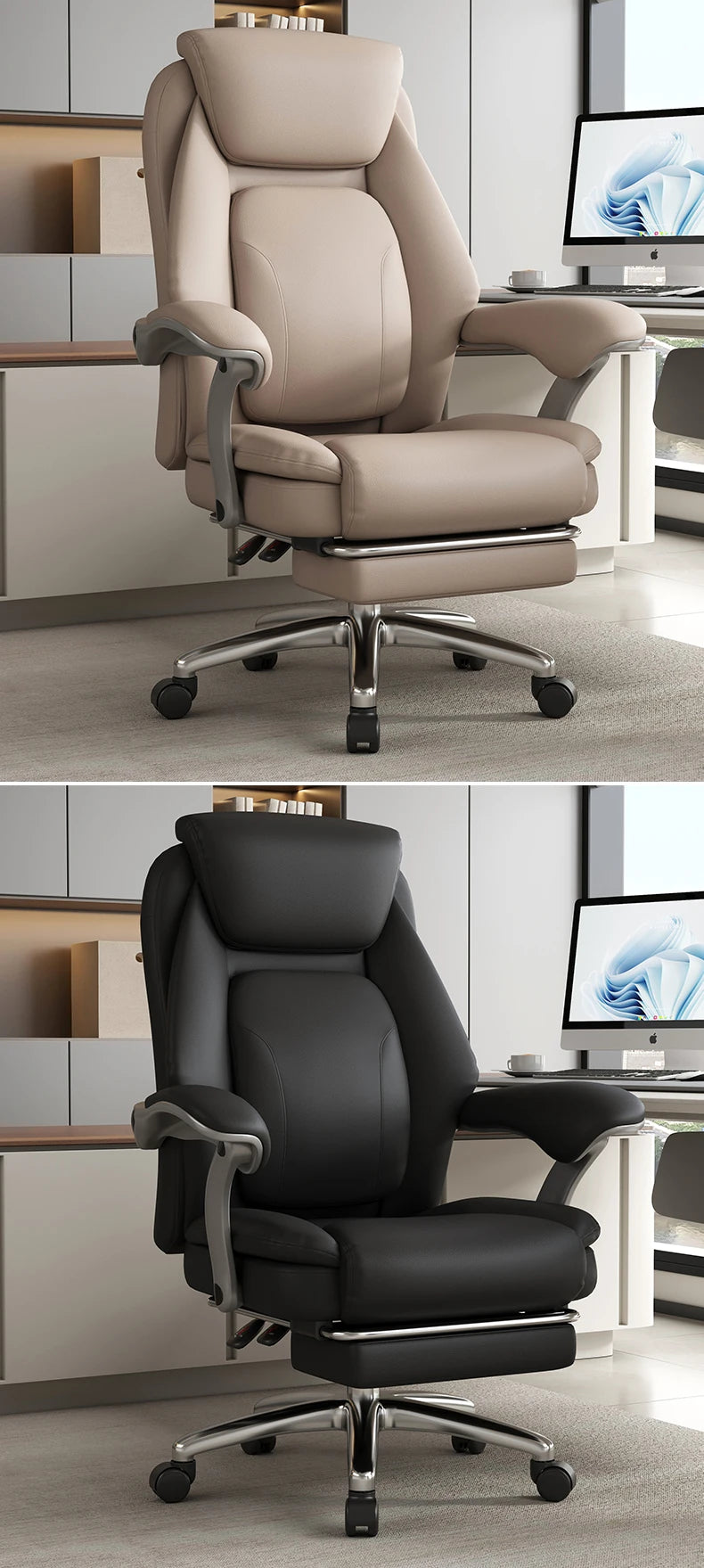 Foot Rest Ergonomic Office Chair Comfortable Designer Relax Luxury Swivel Office Chair Pliable Wheel Sillas Escritorio Furniture
