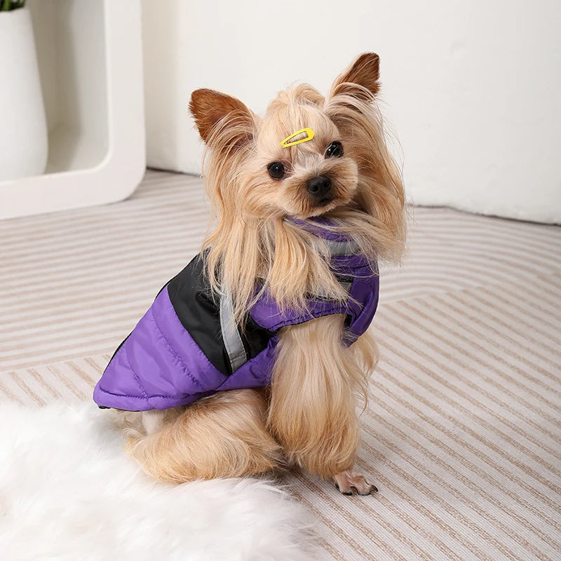 Dog Jacket Winter Waterproof Pet Clothes With Harness For Small Medium Dogs Cats Puppy Coat Reflective French Bulldog Apparel