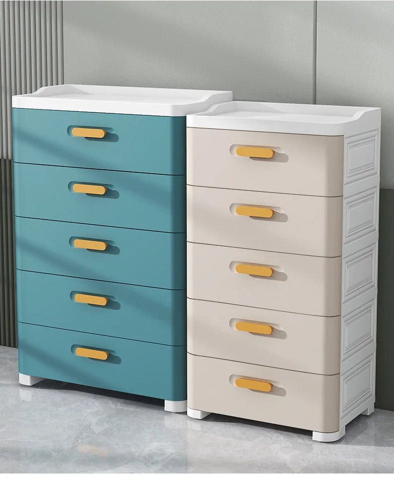 Thickened Drawer Storage Cabinet, Multi-Layer PP Organizer, Silent-Wheel Bedside Cabinet, Modern Large-Capacity Home Storage Box