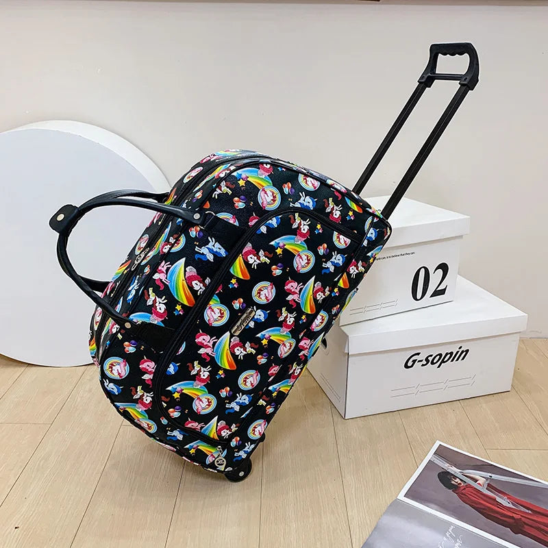 Large Capacity Women Travel Suitcase Trolley Bags Wheeled Bag Oxford Waterproof Rolling Luggage Travel Bag With Wheels