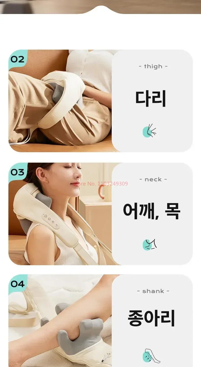 Shoulder And Neck Massager Korea 26W Bldc Massager Shoulder And Neck Multifunctional Kneading Hot Compress Massage Shawl