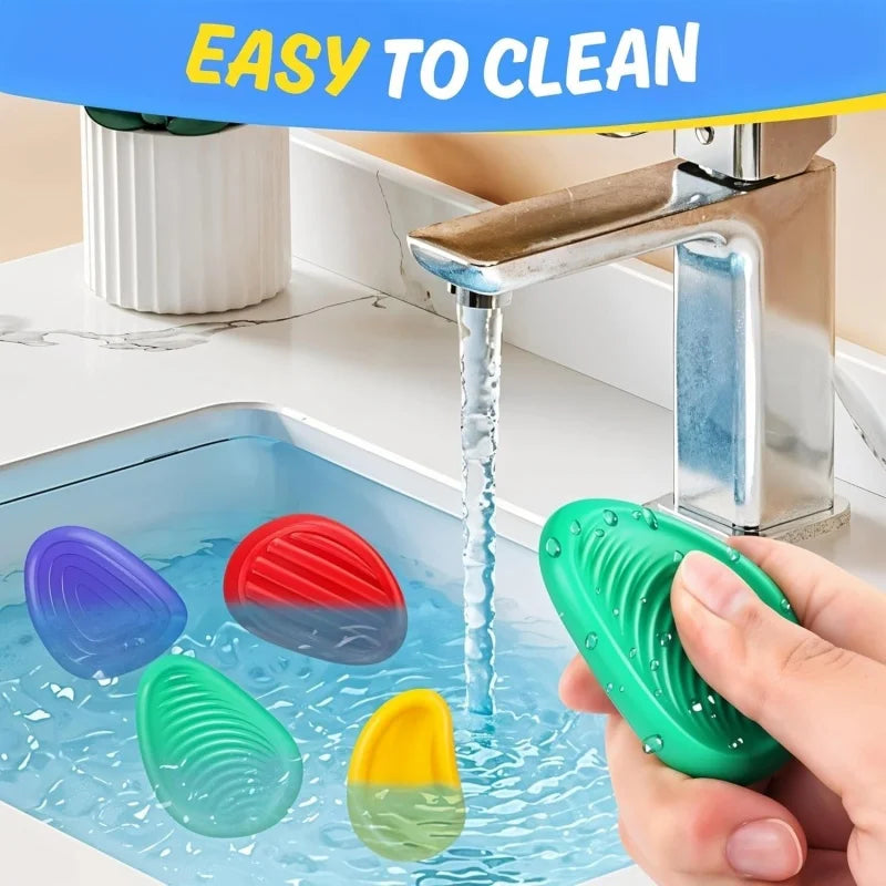 6PCS Fidget Toys Sensory Stone Set Soft Textured Worry Stones for Autism Calming Silicone Sensory Autism Toys for Anxiety Relief