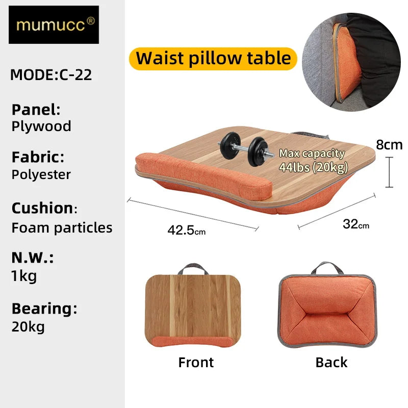 MUMUCC Lazy Laptop Table with Cushions and Slots, Multifunctional  Mini Pillow Table, Portable Room Desk, Office Lumbar Support