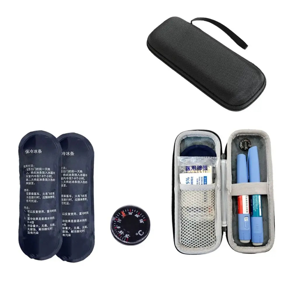 Waterproof Insulin Cooling Bag Portable EVA Thermal Insulated Insulin Cooler with Gel Pen Bag Diabetics