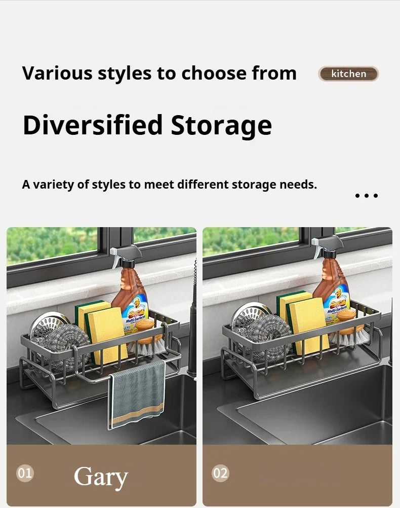 Carbon steel Kitchen Shelf Rag Storage Drainage Shelf Storage Rack Home Spice Sink Drainage dish drying rack Kitchen Accessories