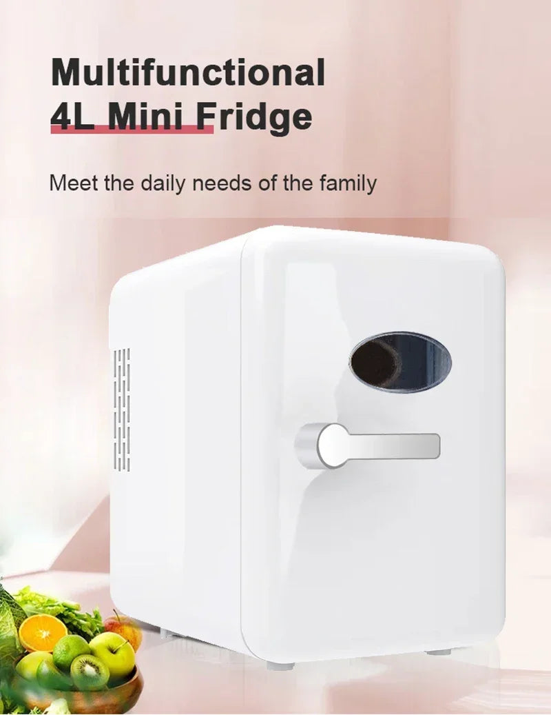 4L Mini Multifunction Refrigerator Cosmetics Mask Beverage Dormitory Refrigerators Cooler Warmer Beauty  Fridge for Car Home