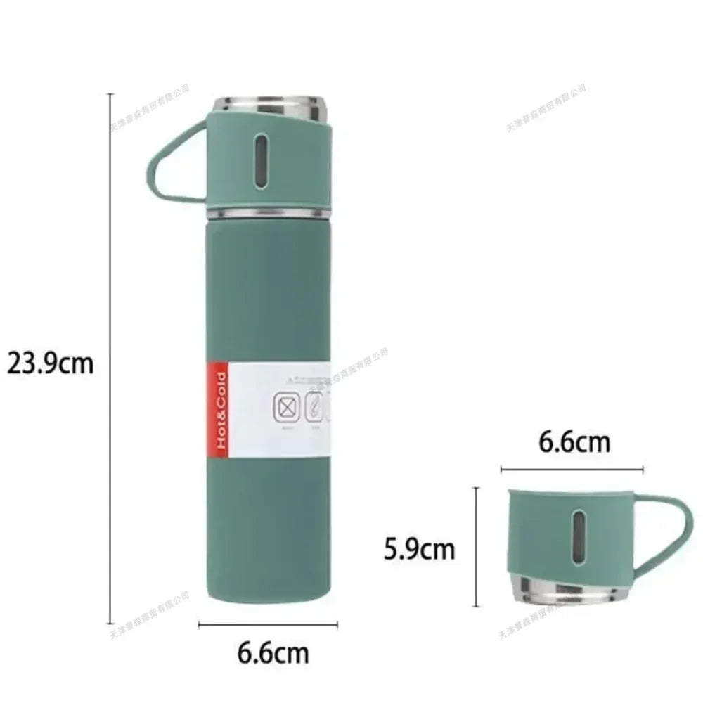 Stainless Steel Vacuum Flask Gift Set Business Style Thermos Bottle Outdoor Travel Insulation Cup for Couple Office Drinkware