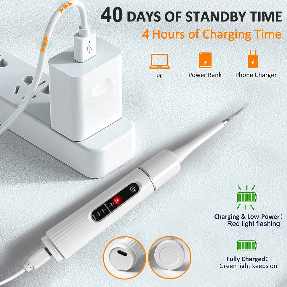 Sonic Electric Toothbrush - Dual purpose dental cleaner, home portable calculus removal care and toothbrush tool