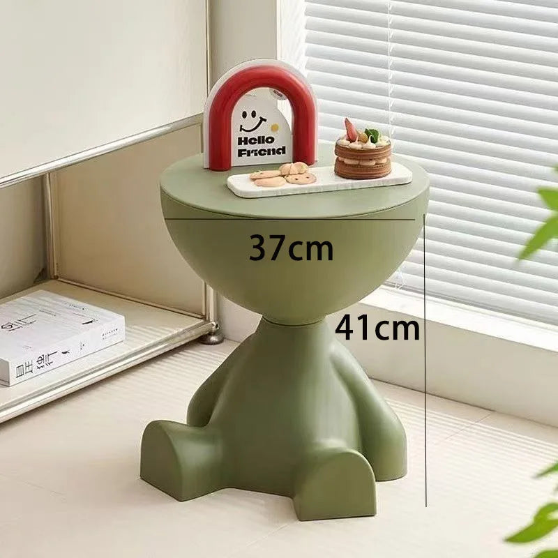 Cream Coffee Table Sofa Bed Side Table Plastic Creative Flat Head Coffee Table for Living Room Household Accessories Home Decor