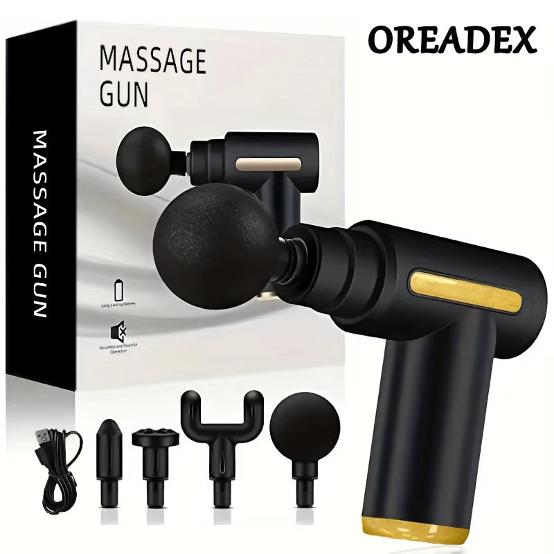 USB Rechargeable Portable Fascia Gun 6-Speed Handheld Slapping Massager for Body Back Neck Legs - Massage Relaxation Tool
