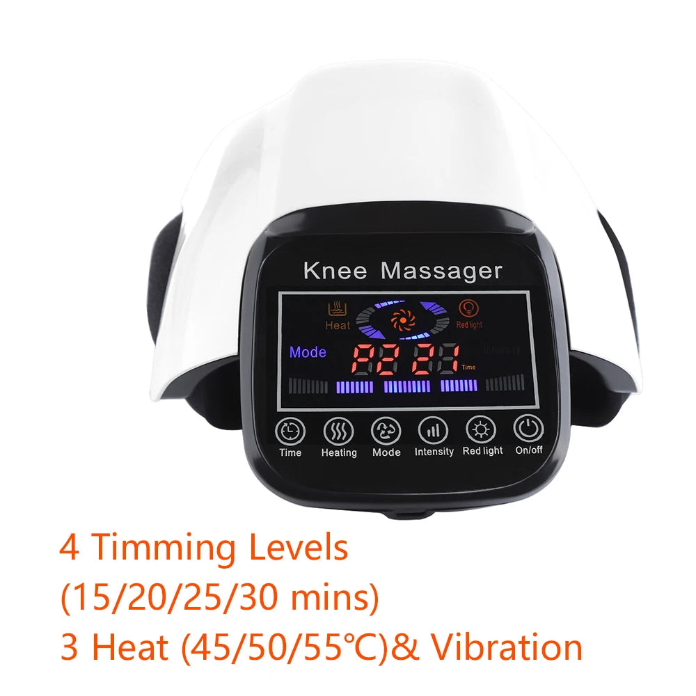 Heated Vibration Knee Massager for Joint Electric Knee Brace Red Light Knee Care Home Office Airbag Relaxing Treatment Knee Pad