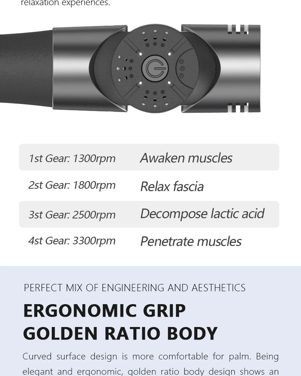 BOOSTER Pro 3 Deep Tissue Massage Gun Muscle Stimulator Body Massager Fascial Gun Relax Low Noise for Fintness Shaping