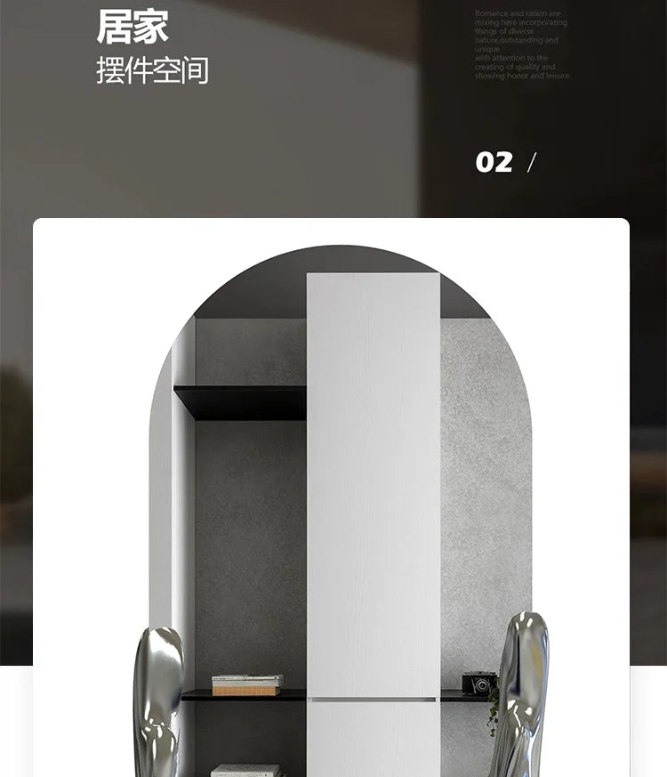 Wall hanging water ripple household villa model room floor mirror full-length mirror visual decoration