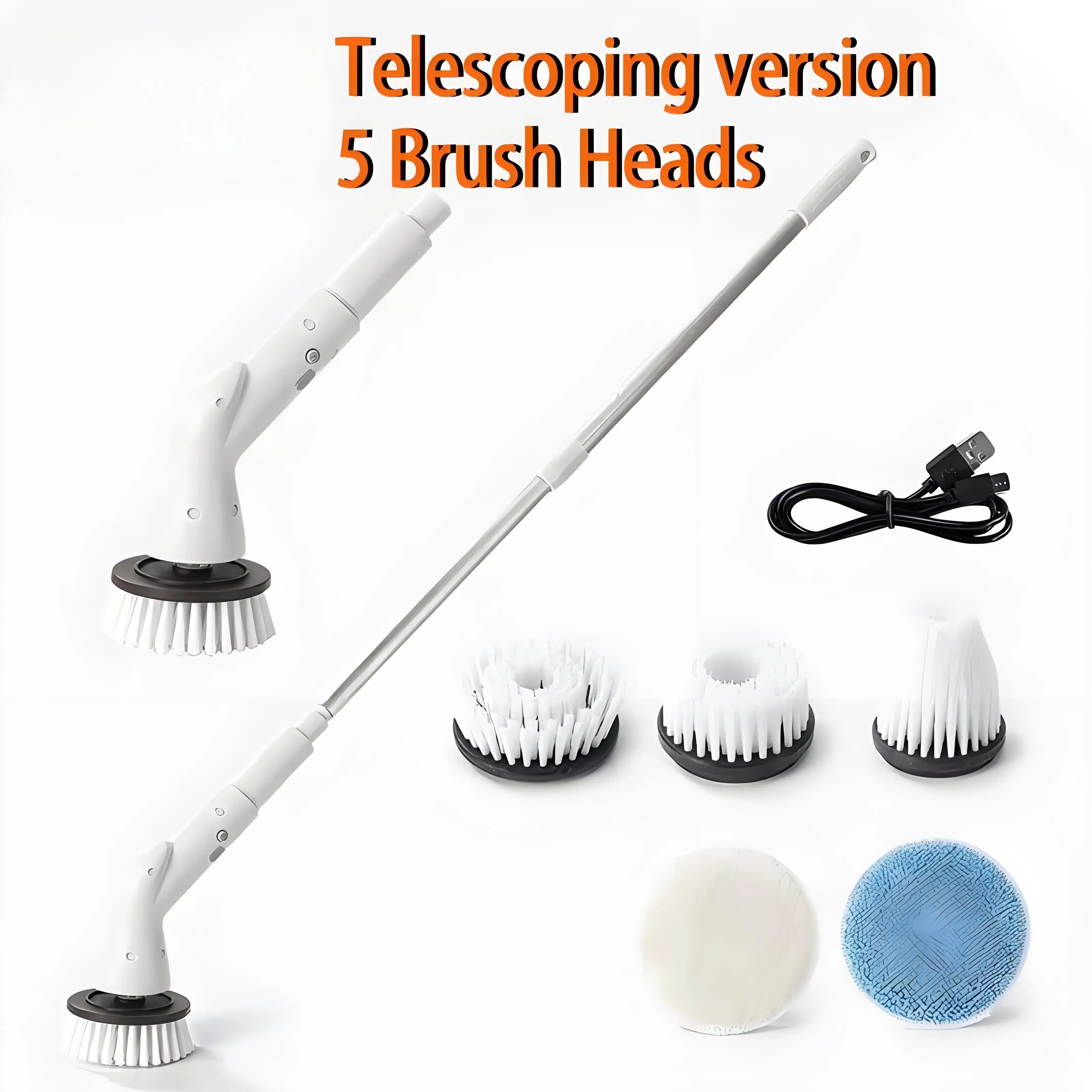 New 2000mAh 6-in-1 Electric Cleaning BrushWireless Electric Rotary Clean Brush Shower Clean Brush Kitchen Bathroom Home
