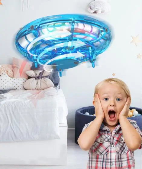 Mini Watch RC UFO Drone With Light Gesture Sensing Quadcopter Anti-collision Flying Ball Helicopter Drones Toys for children