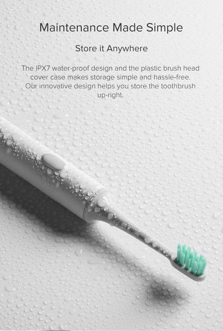 XIAOMI MIJIA Sonic Electric Toothbrushes T300,One Charge For 25 Days,2 Mode,IPX7 Waterproof Rechargeable Toothbrush Whiten teeth