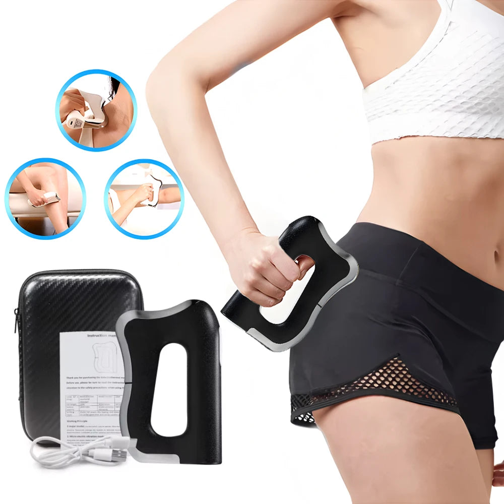 Electric Fascia Massager Body Scraping Microcurrent Vibration Warm compress Muscle Relaxation Body Lifting Guasha Massage Knife