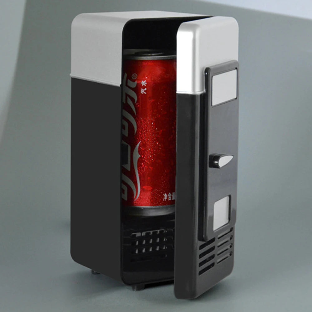 Mini USB Fridge Portable Cooler Beverage Drink Cans Cooler / Warmer Refrigerator for Car Laptop PC Computer Black Red Color 2025