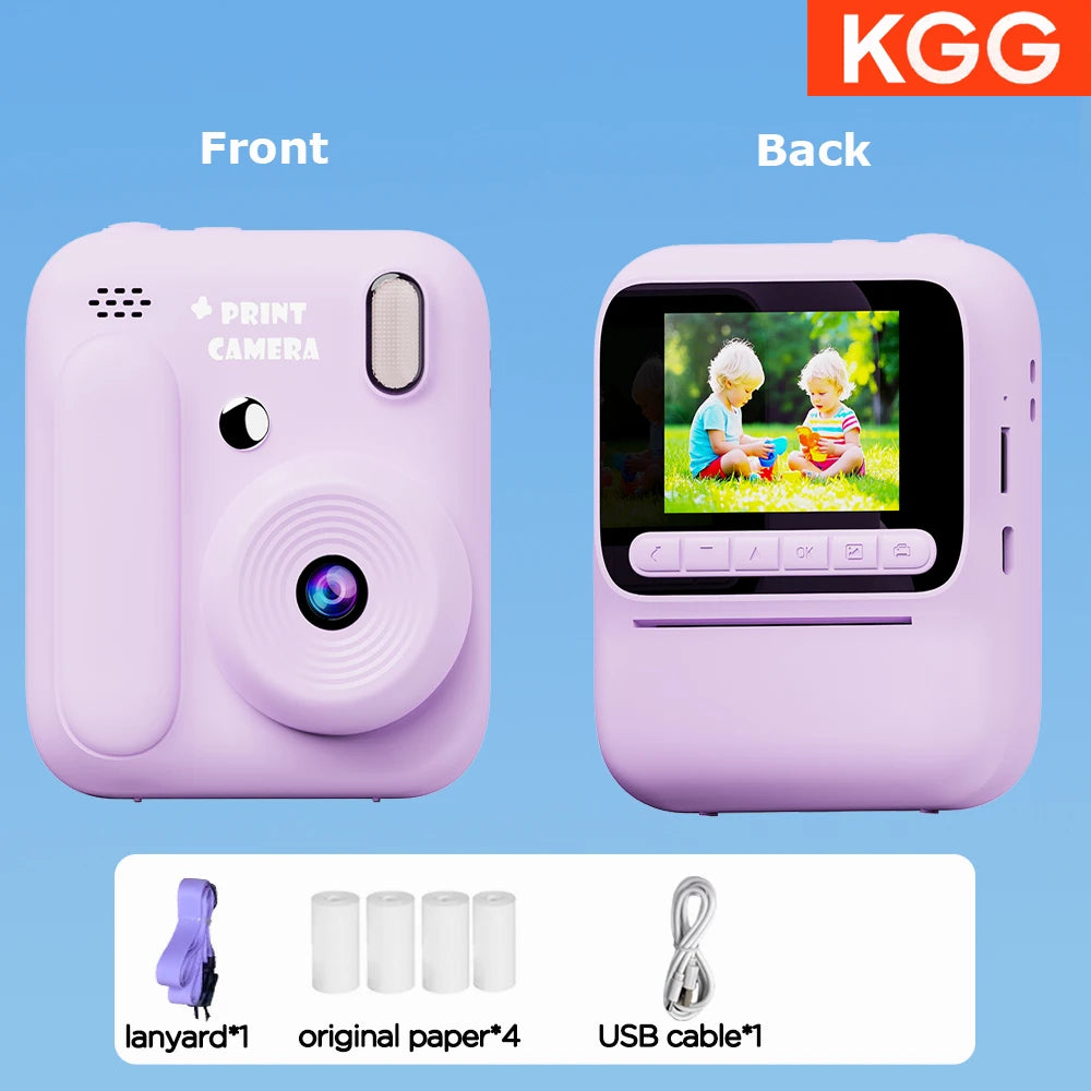 Color Printing Camera  Kids Instant Camera 32GB 1080P Thermal Print Digital Camera Print Photo Video Games Music Children Gift