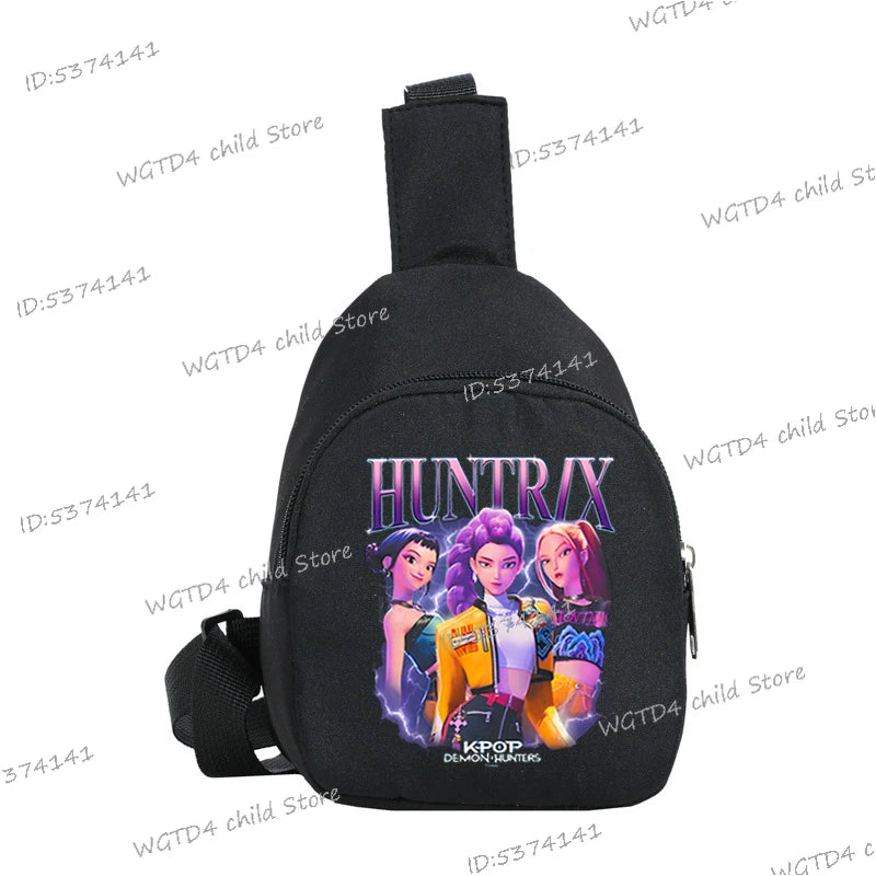 New Kids Chest Bag KPop Demon Hunters Printed Lightweight Single Shoulder Crossbody Bag Hot Movie Children Girl Boy Chest Bag