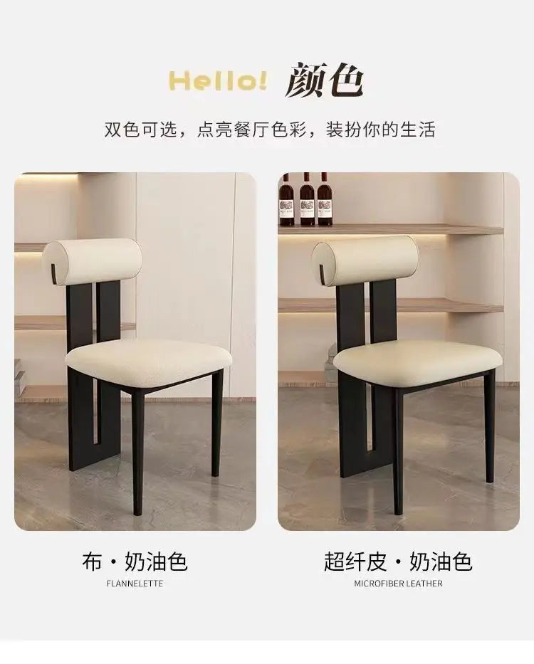 Nordic French Vintage Solid Wood Dining Chair - Mid-Century Retro Backrest Hippo Chair for Home, Living Room & Vanity