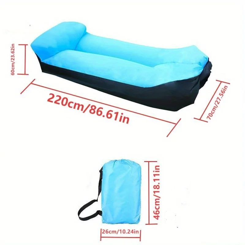Portable Inflatable Sofa Chair - Quick Inflation and Deflation, Sofa with Storage Bag, Suitable for Travel, Camping - Picnicking