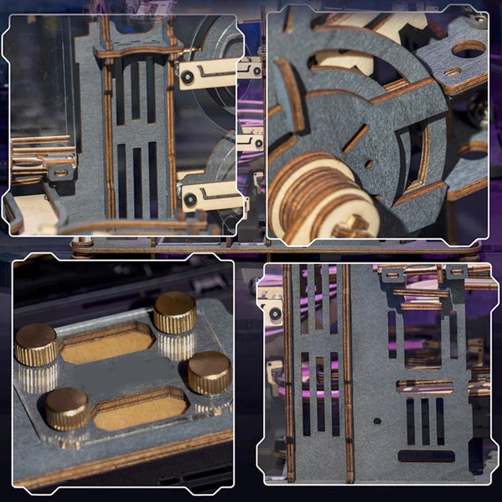 3d Wooden Puzzle Marble Runs Mechanical Puzzles Self Assembly Toy STEAM Educational Toys Model Building Kits for Kids Adult Gift