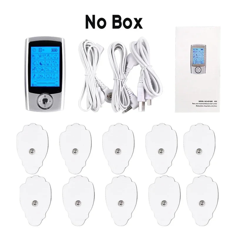 TENS Machine EMS Muscle Stimulator USB Charging for Pain Relief Treatment Using 16 Mode Dual Channel Electronic Pulse Massager