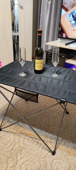 Ultralight Portable Folding Camping Table Compact Roll Up Tables with Carrying Bag for Outdoor Camping Hiking Picnic