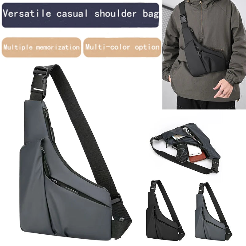 Men's Portable Chest Bag Outdoor Sports Crossbody Bag Lightweight Asymmetrical Thin Waist Pack Suitable for Travel Hiking Daily