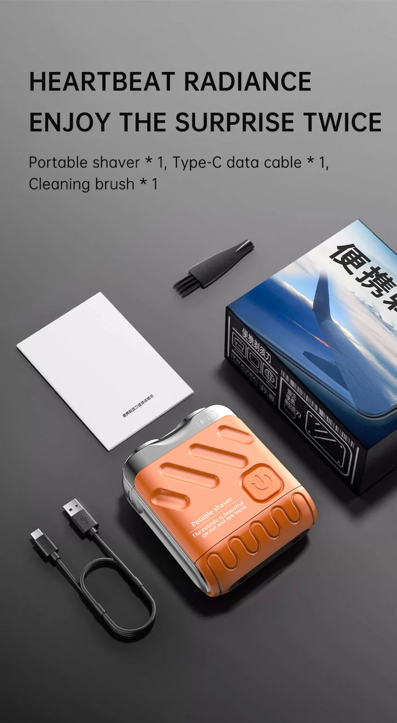 9000RPM High Speed Premium Portable Shaver Magnetic Blades 60Days Battery Life Type C Fast Charge IPX7 Waterproof Travel Razor