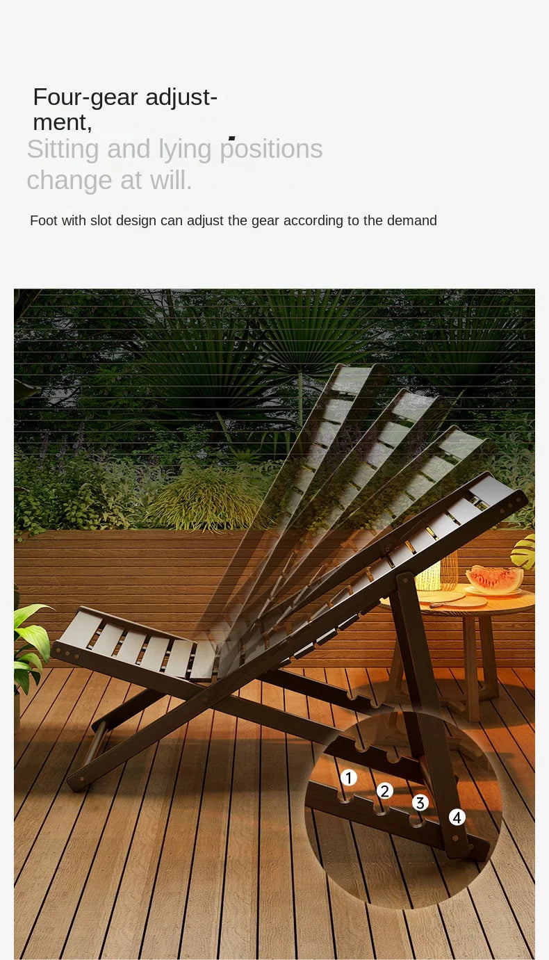 X&D Four Level Adjustable Bamboo Lounge Chair Foldable Chair For Home Use Can Sit Or Lie Down Summer Sleeping Chair Office Chair