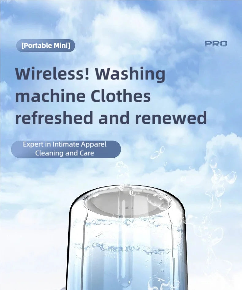 TINSOL New Mini Portable Washing Machine USB Charging Support Silent Fully Automatic Wash Essential for Dorms and Travel