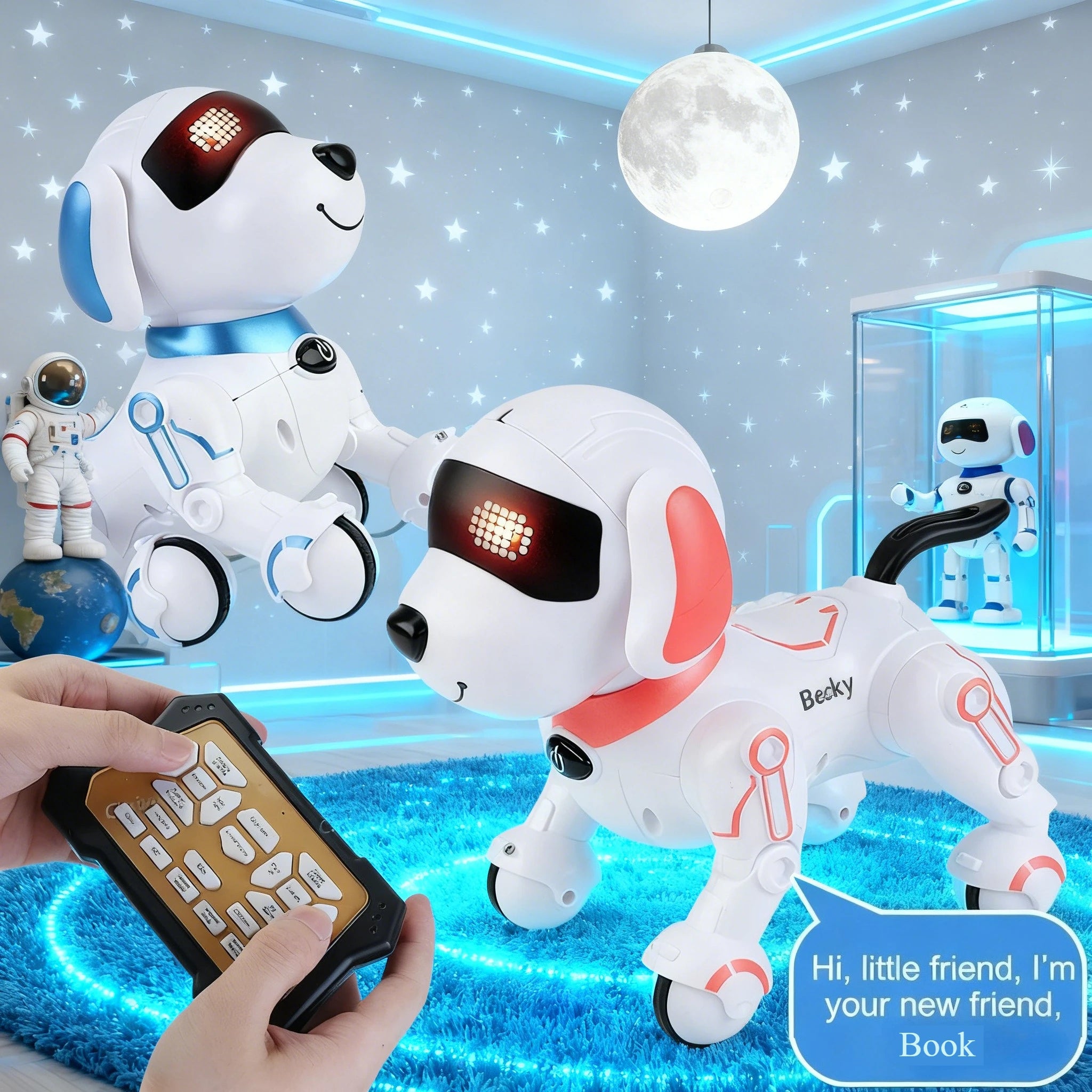 RC Robot Dog Electronic Stunt Pet Interactive Touch Programmable Smart Walking Dancing Kids Birthday Gift for Kids Boys Girls