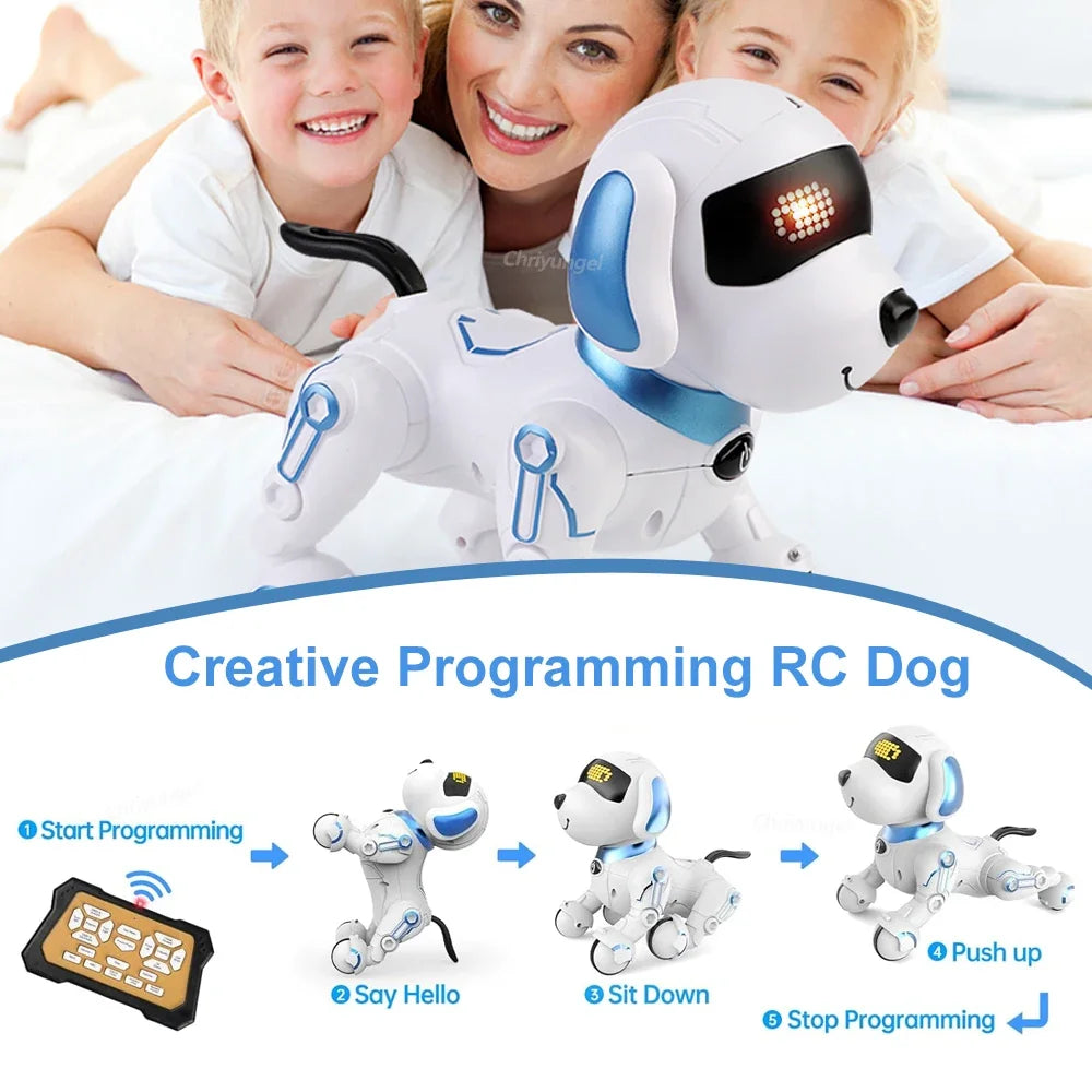 RC Robot Dog Electronic Stunt Pet Interactive Touch Programmable Smart Walking Dancing Kids Birthday Gift for Kids Boys Girls