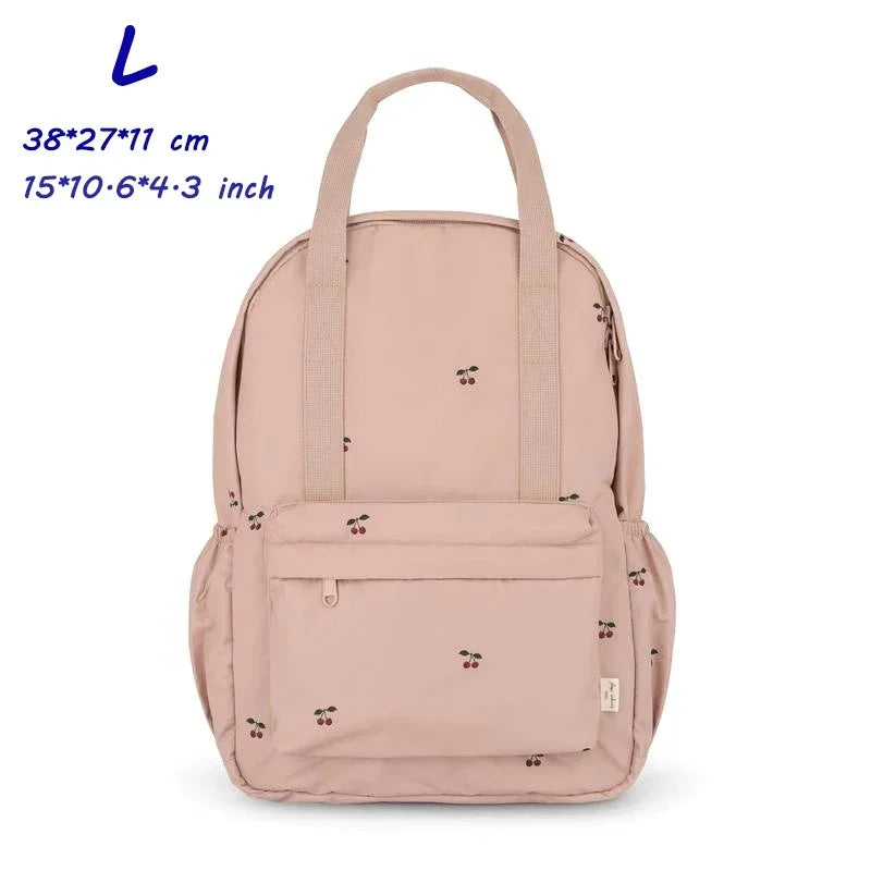 KS Brand Mommy Bag Travel Children Kid Cherry Backpack Primary Schoolbag Baby Waterproof Print Kindergarten Bags Boys Girls Gift