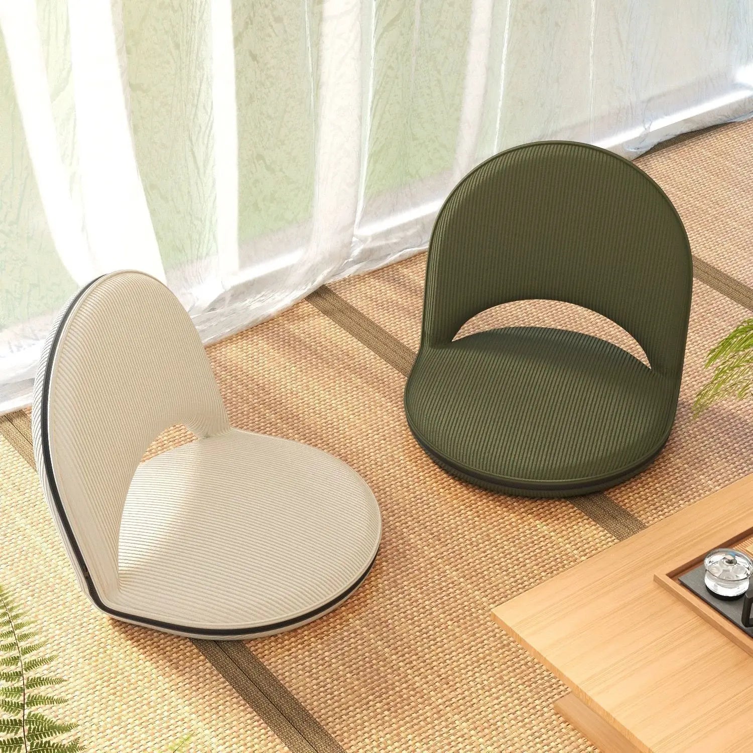 Foldable Lazy Sofa Tatami Backrest Single Seat Cushion for Bedroom Balcony Window Chair - Compact Living Space Seating