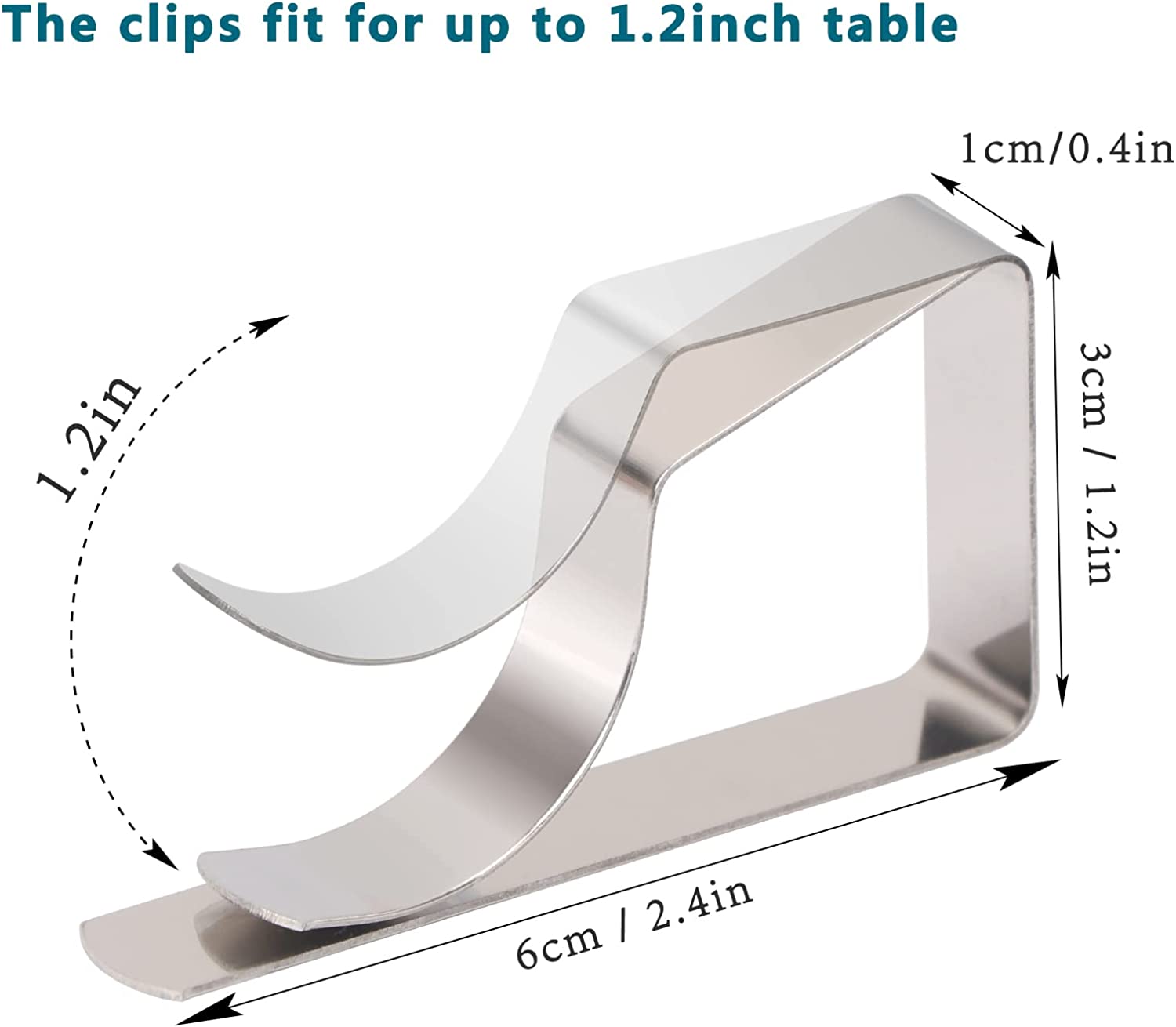 6Pcs Tablecloth Clips Stainless Steel Table Clips Table Cloth Cover Clamps Table Cloth Holders for Outdoor Parties Weddings Camp
