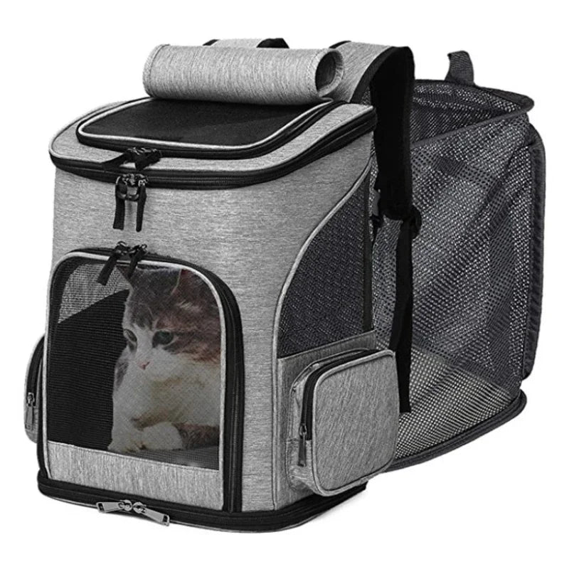 Breathable Pet Cat Carrier Backpack Foldable Expandable Large Capacity Creative Transport Travel Bag for Cats Dogs