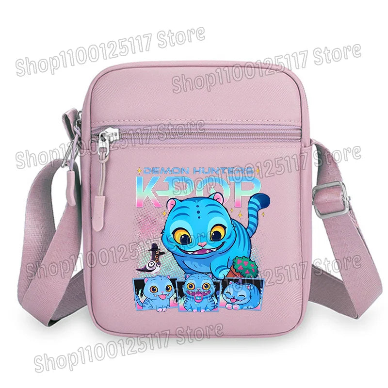 Demon Hunters Kpop Crossbody Bag Women Shoulder Bags Girls Square Bag Mobile Phone Storage Bags Outdoor Anime Printed Handbag