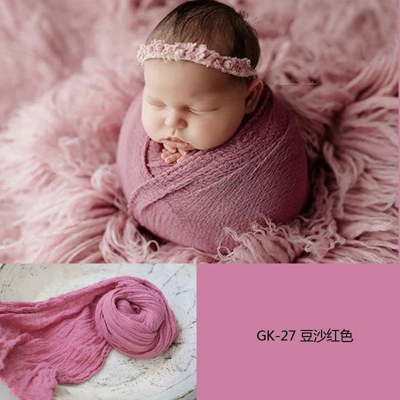 Newborn Photography Props Soft High Stretchable Cotton Seersucker Wrap Baby Posing Aid Photoshoot Props Babies Photo Accessories