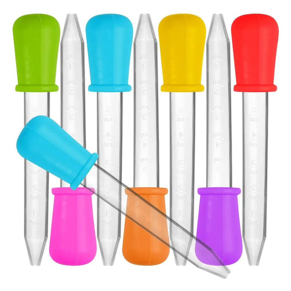5PCS 5ml Small Silicone Plastic Pipette Dropper Feeding Medicine Liquid Eye Ear Pipette Dropper Lab Experiment Toys Gift