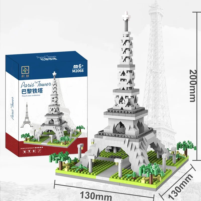 Eiffel Paris Tower Building Block Series Boys and Girls Children's Micro Particle Building Block Assembly Puzzle Toys