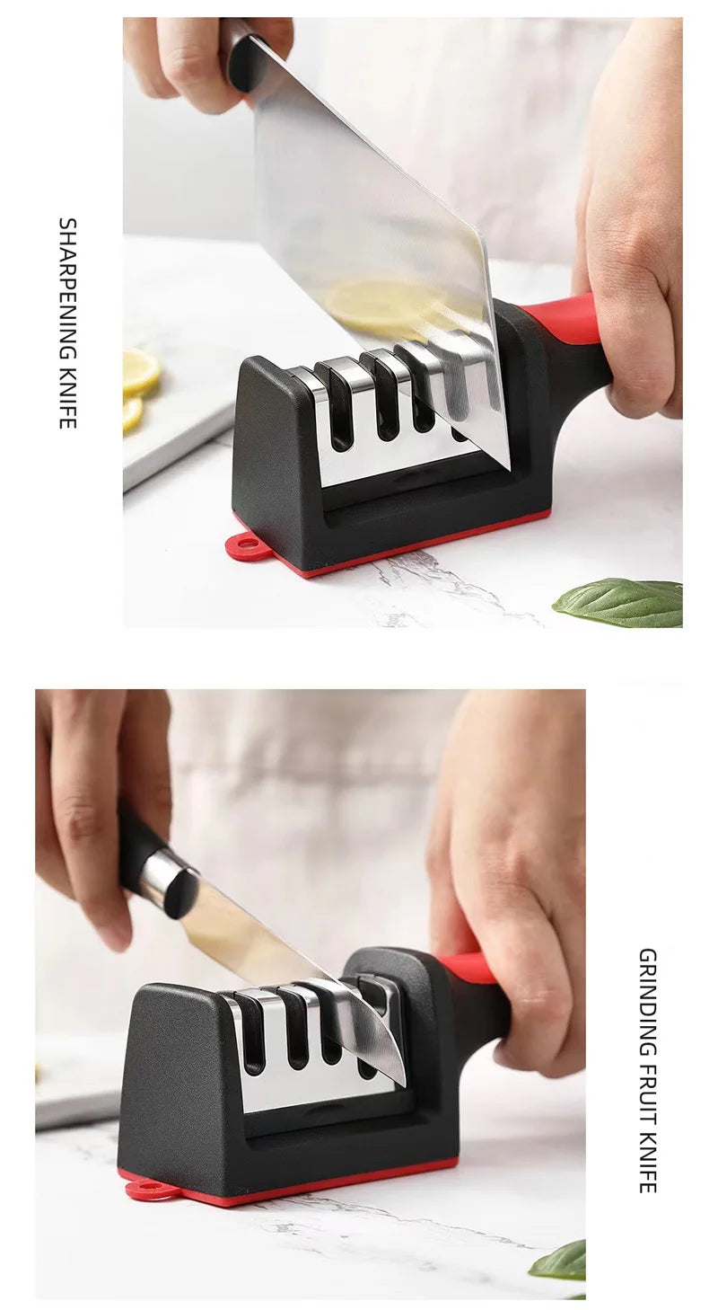 3/4 section Quick knife sharpener Multi-functional hand-held whetstone non-slip knife sharpener Kitchen tool