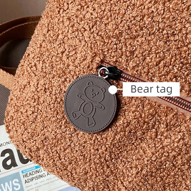 Cute Bear Ear Plush Backpack for Kids Adult Lamb Fleece Shoulder Bag High-capacity Korean Parent-Child Bags Boys Girls Backpacks